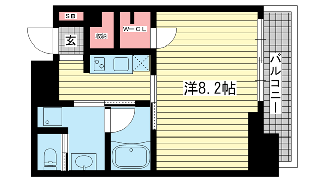 神戸市中央区栄町通(JR東海道本線(近畿)元町)のマンション賃貸物件 間取画像
