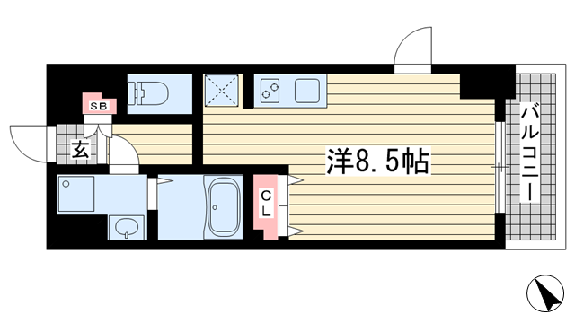 神戸市中央区生田町(神戸市営地下鉄線新神戸)のマンション賃貸物件 間取画像