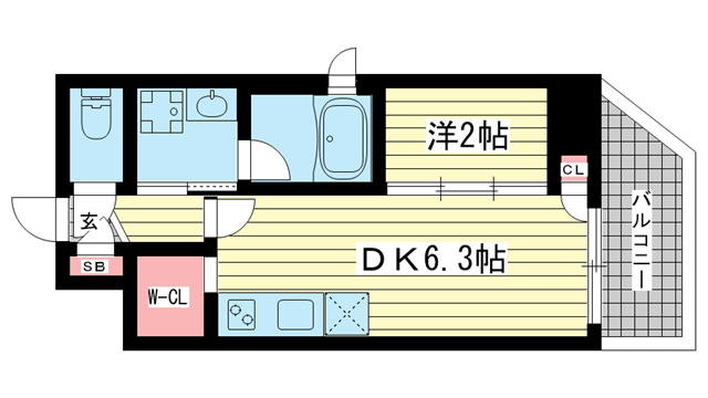 神戸市中央区元町通(JR東海道本線(近畿)元町)のマンション賃貸物件 間取画像