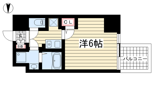 神戸市中央区中山手通(JR東海道本線(近畿)三ノ宮)のマンション賃貸物件 間取画像