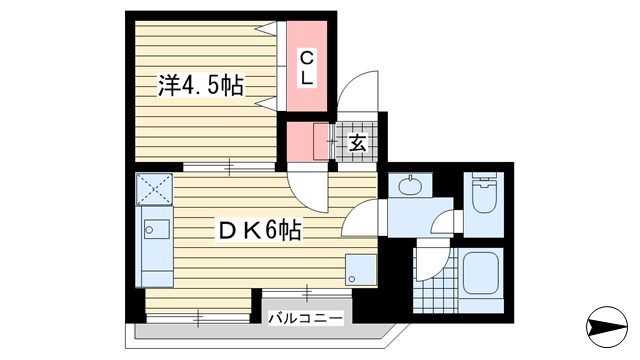 神戸市中央区山本通(神戸市営地下鉄線三宮)のマンション賃貸物件 間取画像