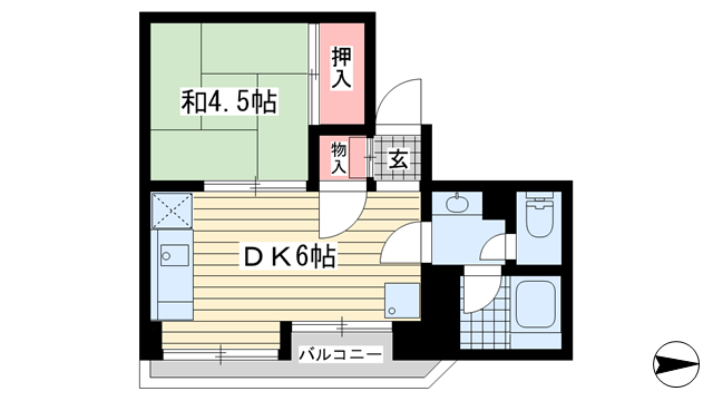 神戸市中央区山本通(神戸市営地下鉄線三宮)のマンション賃貸物件 間取画像